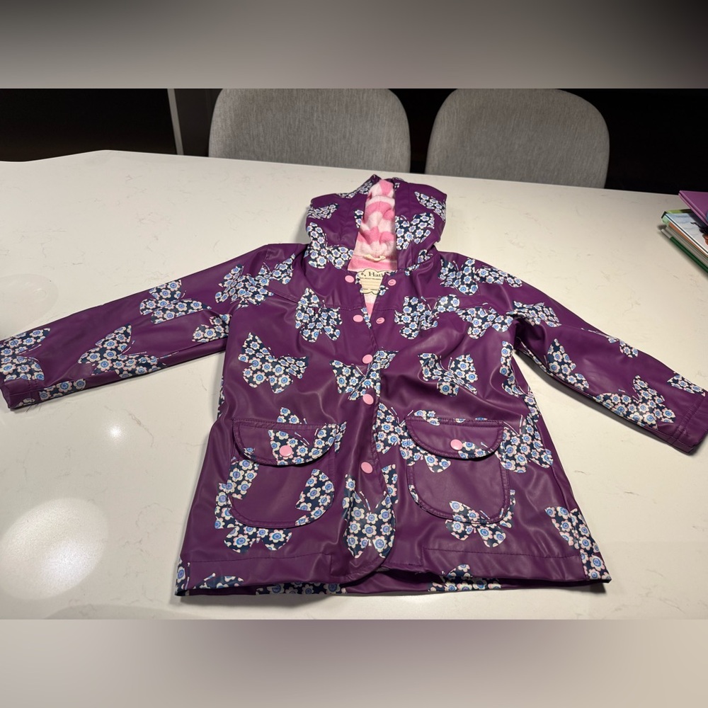 Hatley Pink and Purple Striped Raincoat